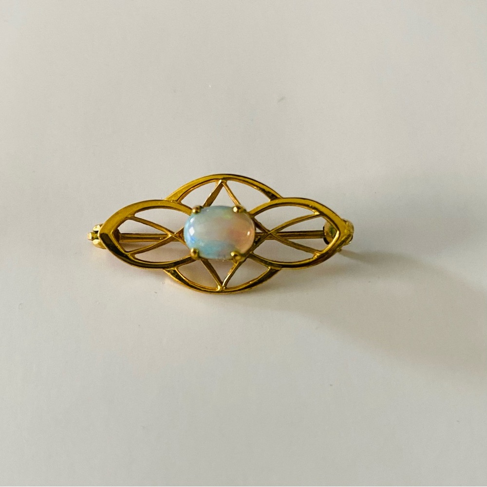 14k GF Opal Brooch Pin WRE/ WE Richards Jewelry.
